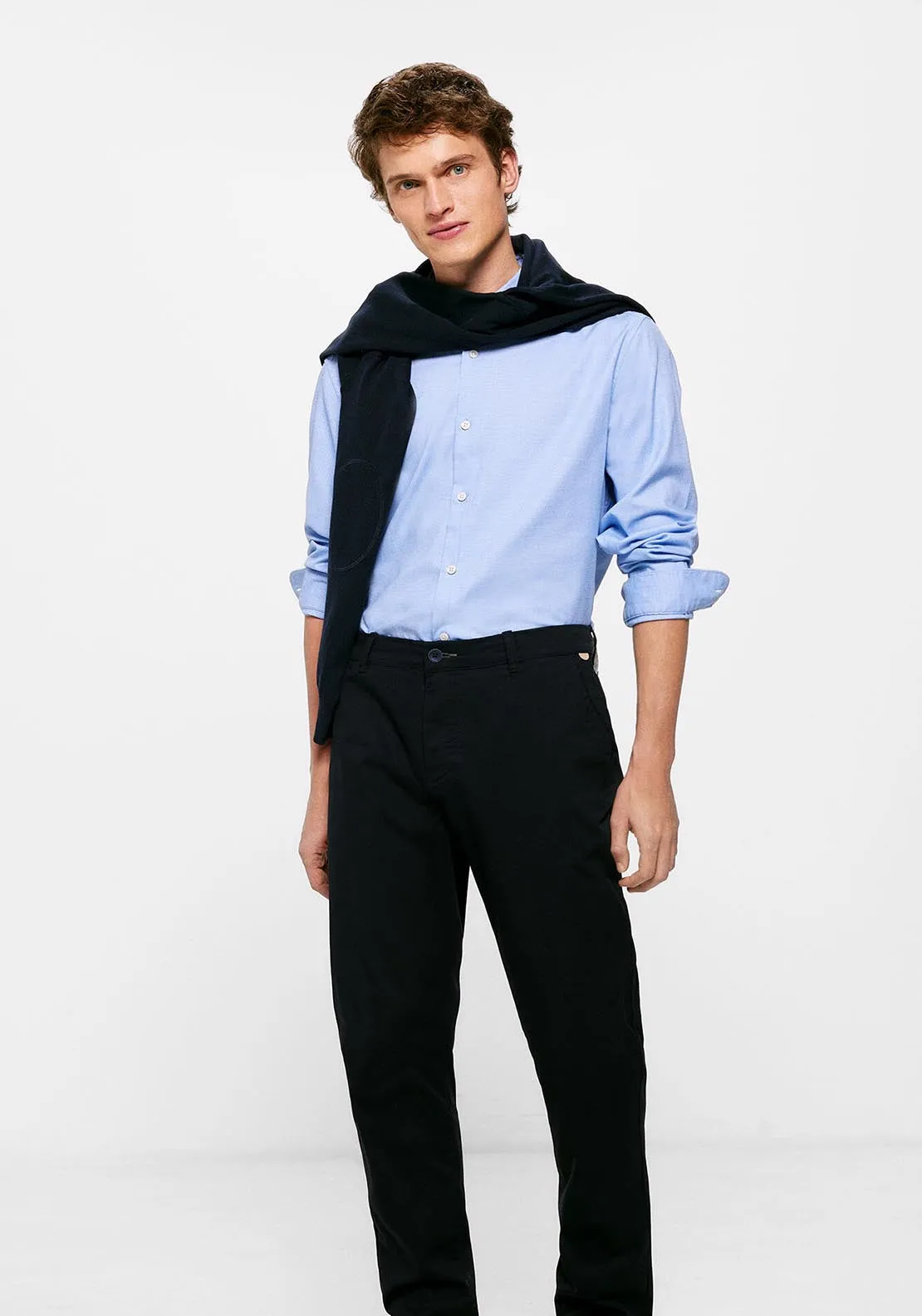 Textured coloured shirt - Blue