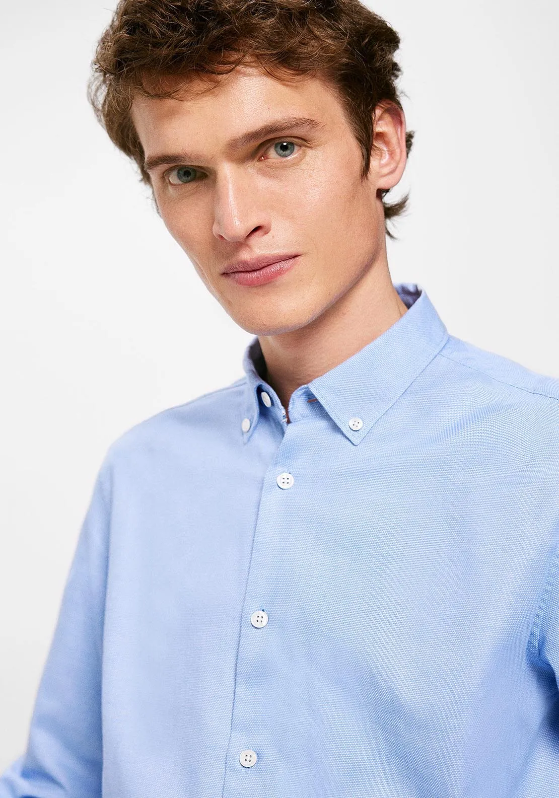 Textured coloured shirt - Blue