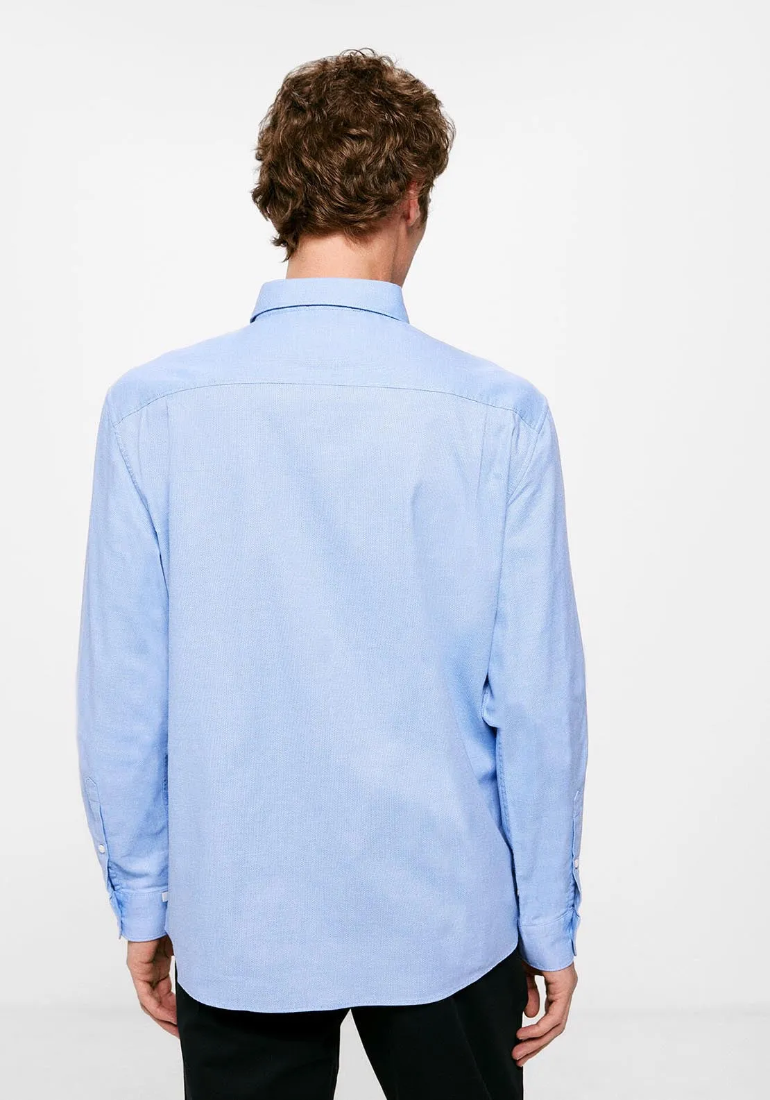 Textured coloured shirt - Blue