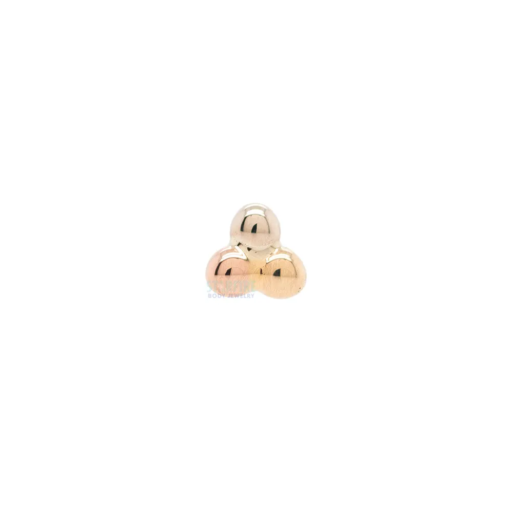 threadless: Tri Bead Cluster Pin in Tri Tone (Yellow, White & Rose) Gold