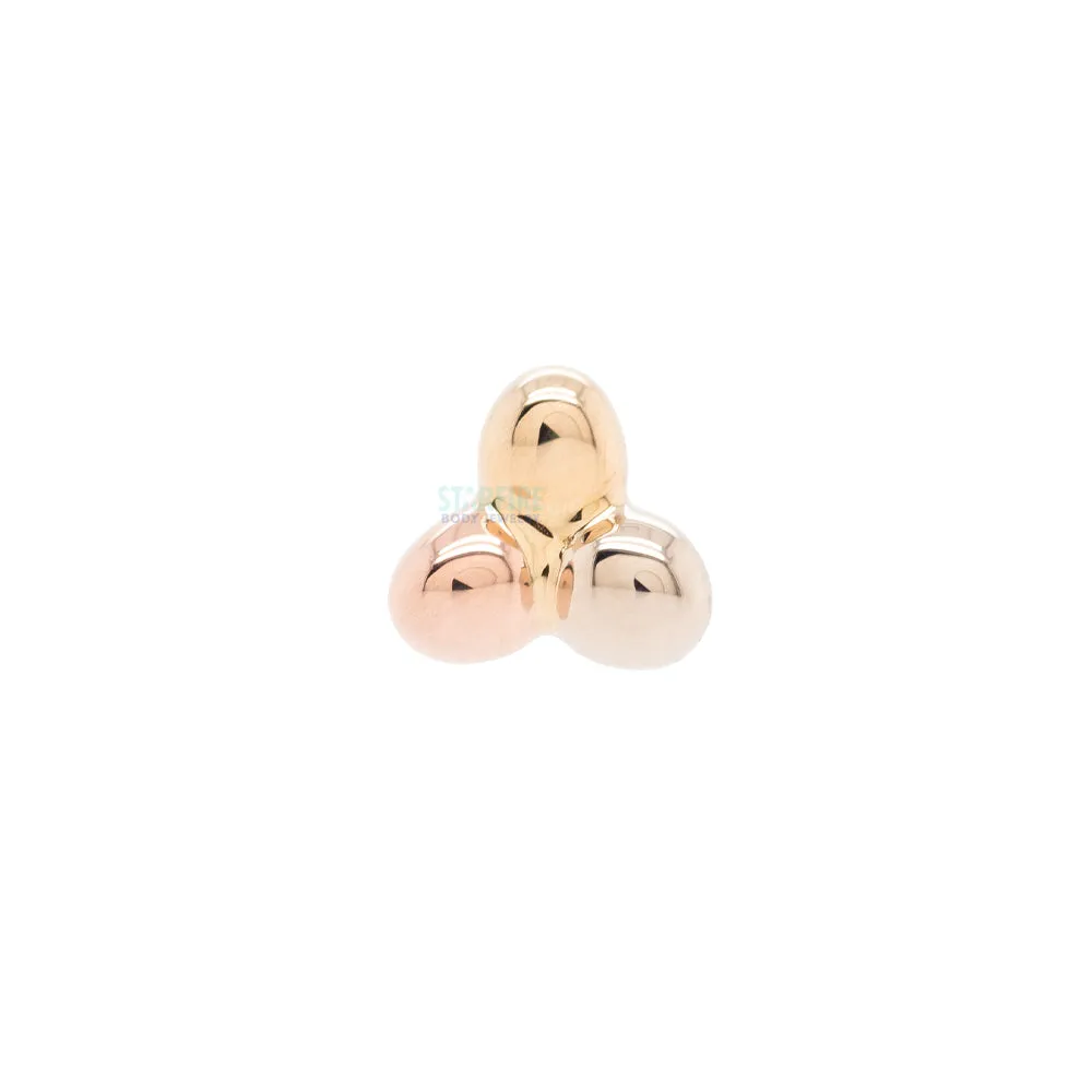 threadless: Tri Bead Cluster Pin in Tri Tone (Yellow, White & Rose) Gold