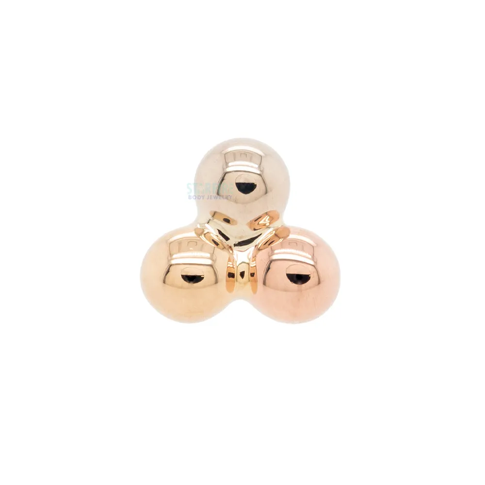 threadless: Tri Bead Cluster Pin in Tri Tone (Yellow, White & Rose) Gold