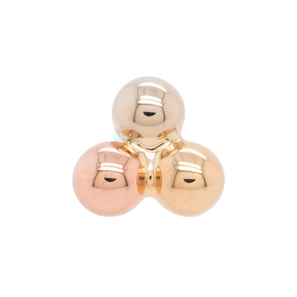 threadless: Tri Bead Cluster Pin in Tri Tone (Yellow, White & Rose) Gold