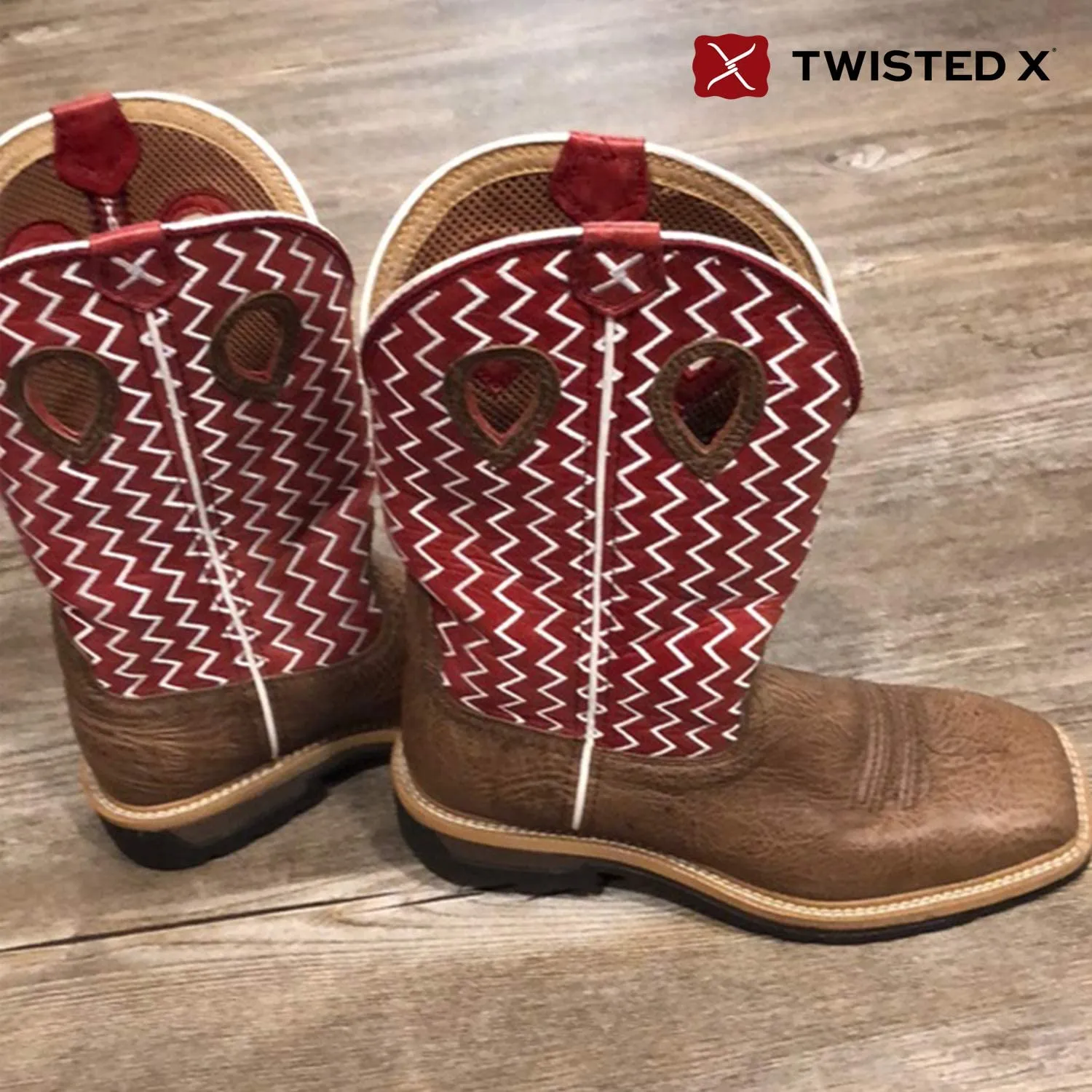 Twisted X Men's 12-Inch Lite Western Work Boot - Casual Full-Grain Leather Work Boots with Twisted X Molded Footbed for Extra Co