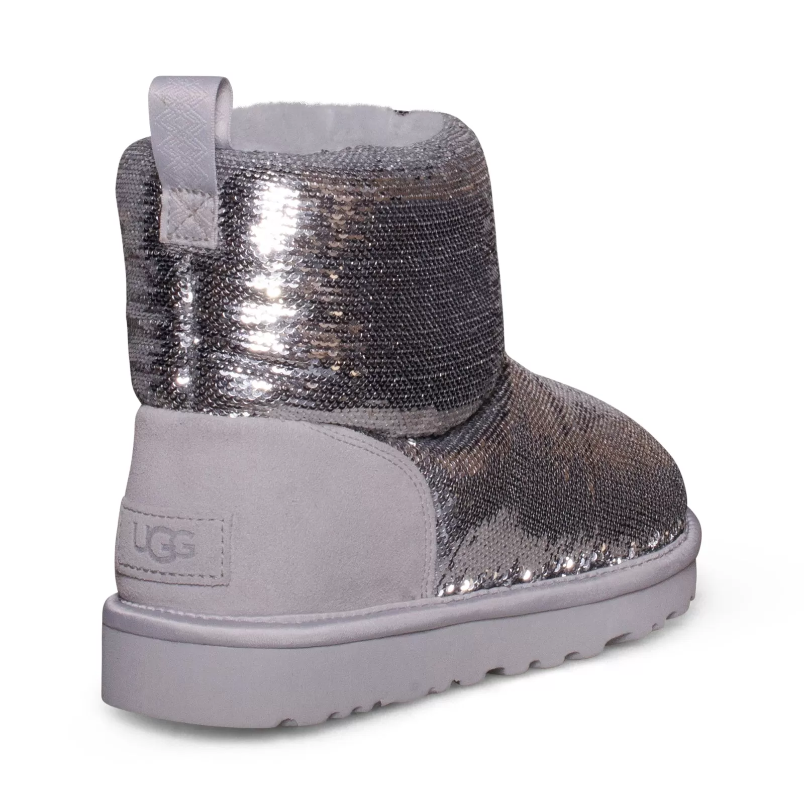 UGG Classic Mini Mirror Ball Silver Boots - Women's