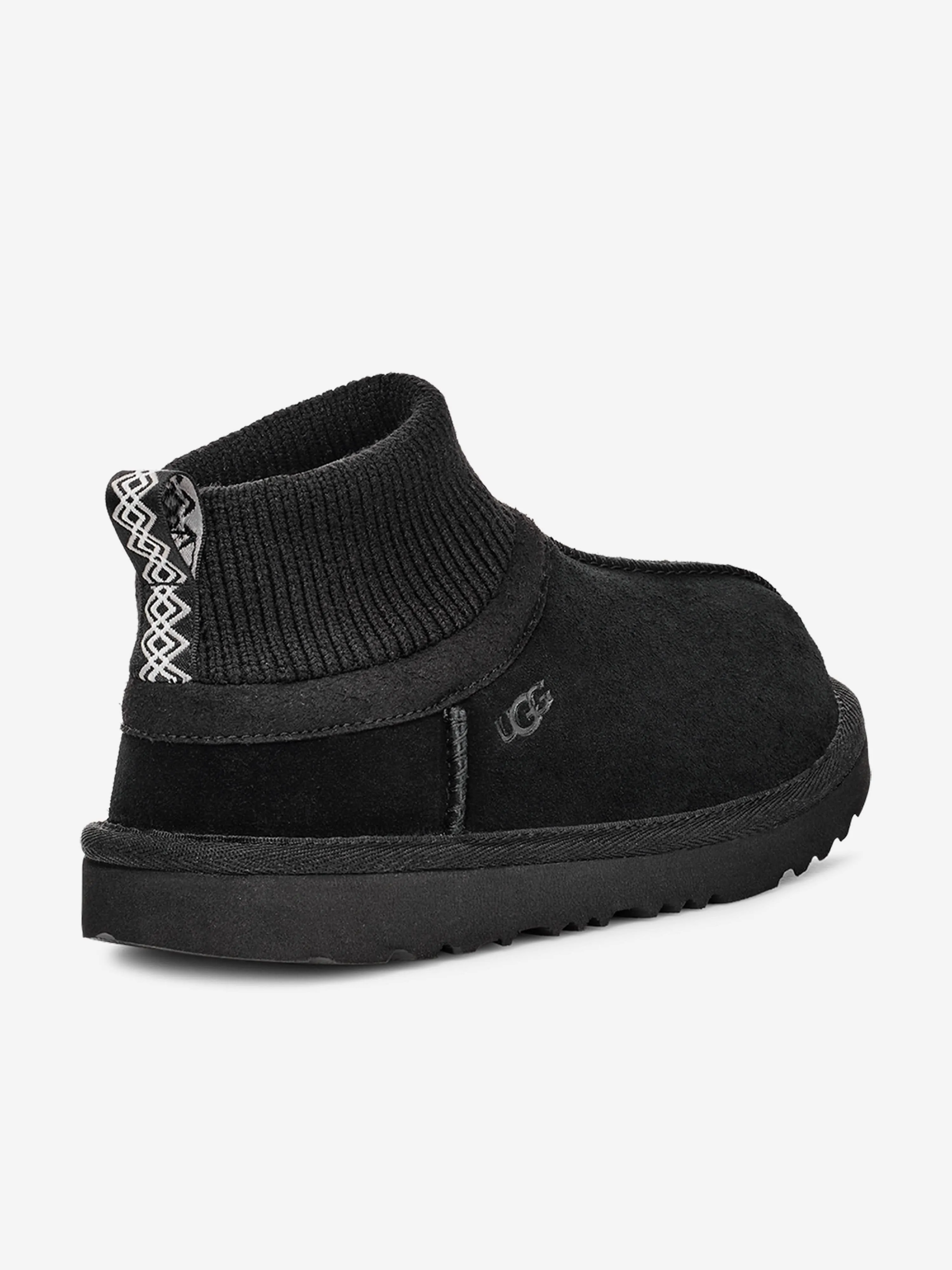 UGG Kids Classic Ultra Stretch Cuff Boots in Black