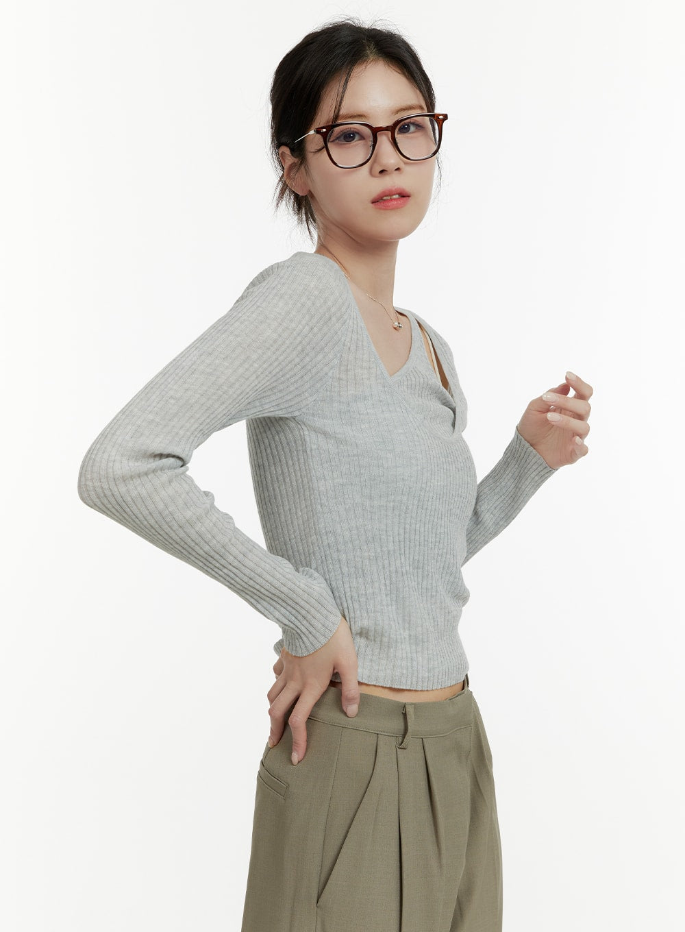 Unbalanced Cotton Long Sleeve OA405