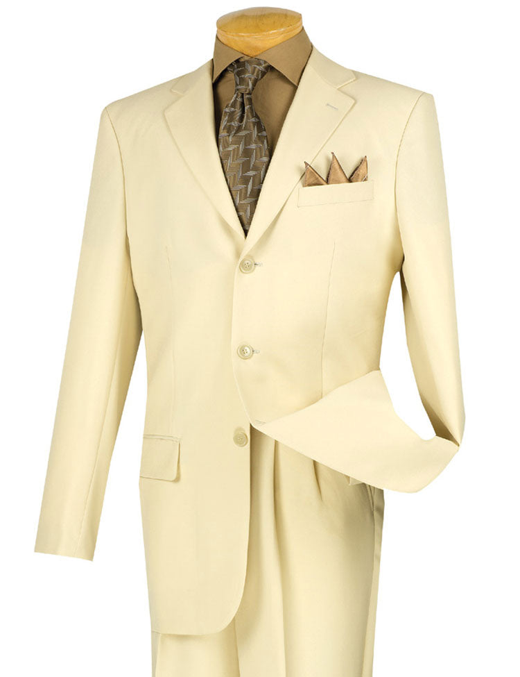 Vinci Regular Fit 2 Piece 3 Button Suit (Ivory) 3PP