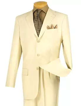 Vinci Regular Fit 2 Piece 3 Button Suit (Ivory) 3PP