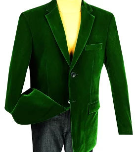 Vinci Velvet Regular Fit Fashion Jacket (Emerald) B-27