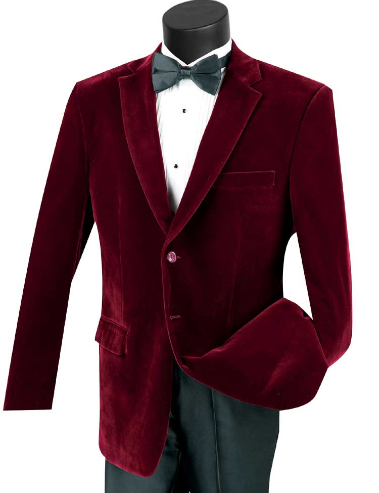 Vinci Velvet Regular Fit Fashion Jacket (Wine) B-27