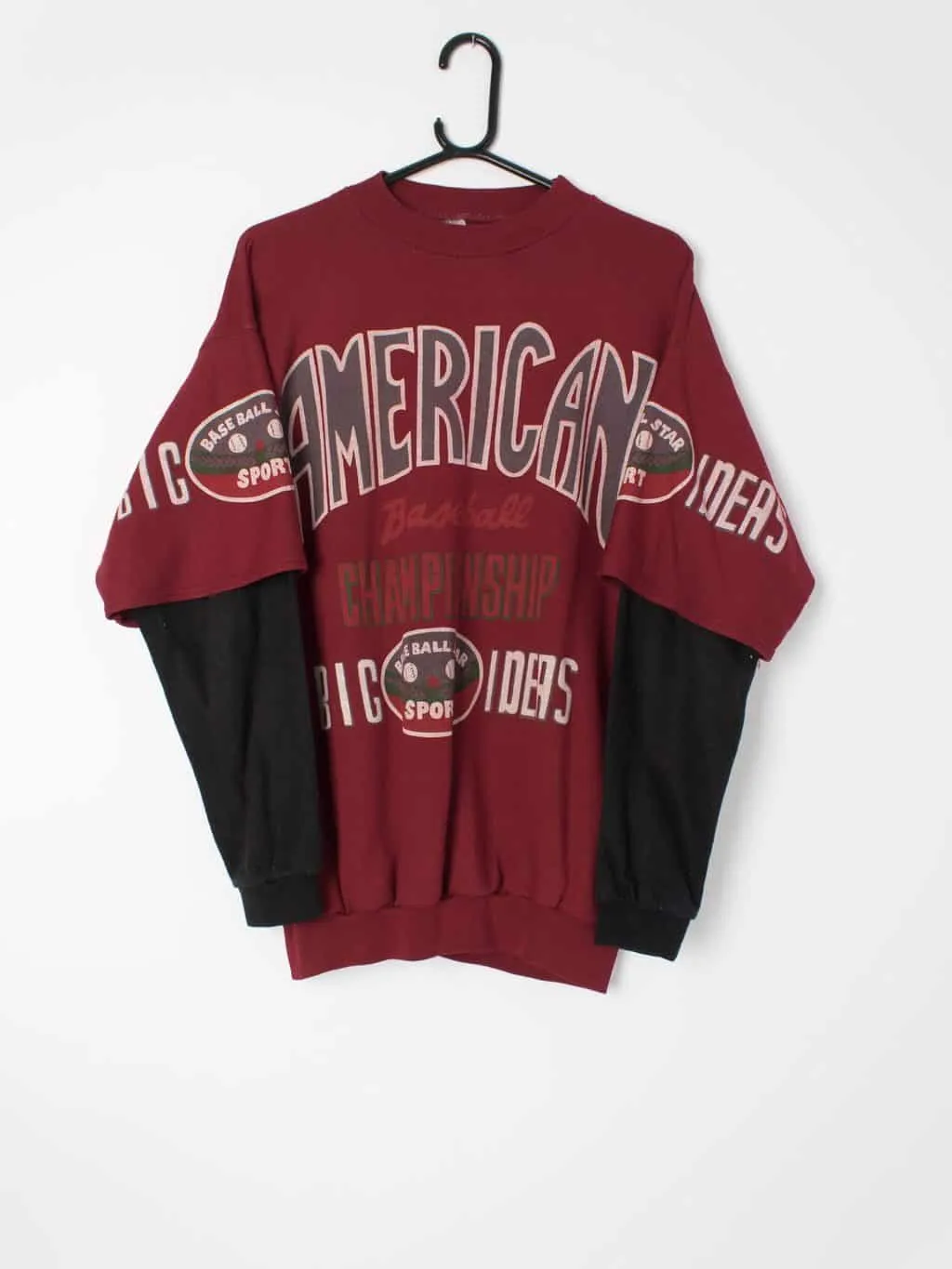 Vintage American USA Baseball style sweatshirt red 80s/90s – Medium / Large