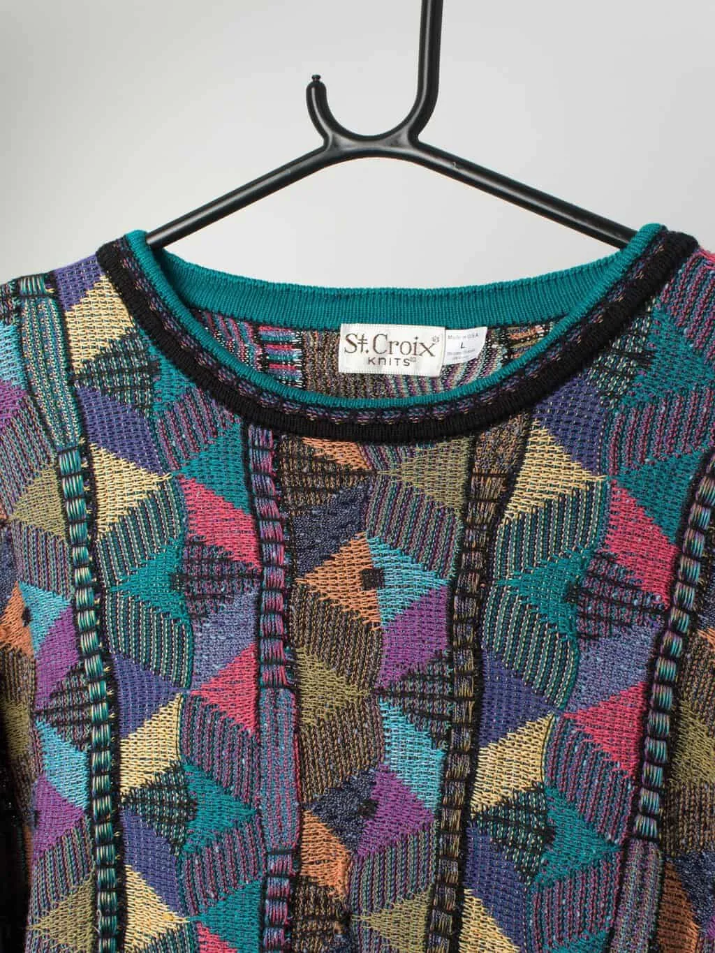 Vintage purple Coogi style jumper, made in the USA – Large