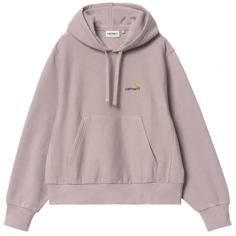 Women's Carhartt WIP American Script Pullover Hooded Sweatshirt (Glassy Pink)