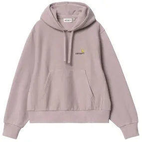 Women's Carhartt WIP American Script Pullover Hooded Sweatshirt (Glassy Pink)