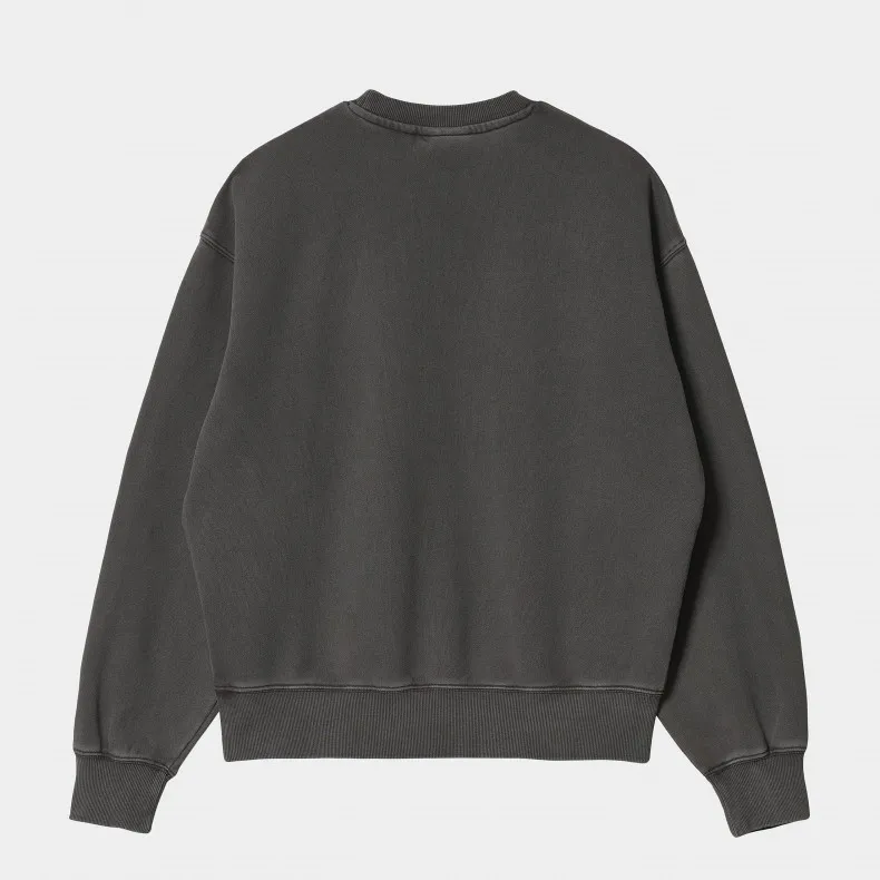 Women's Carhartt WIP Nelson Crew Neck Sweatshirt (Black Garment Dyed)