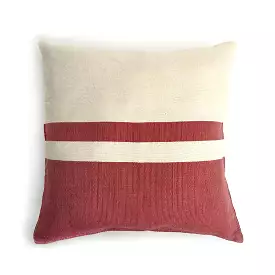 Woven Block Pillow Case - Natural with Copper