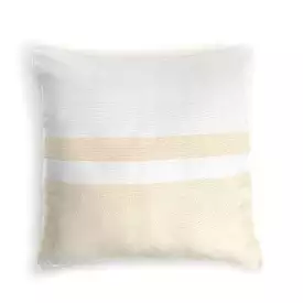 Woven Block Pillow Case - Natural with Natural