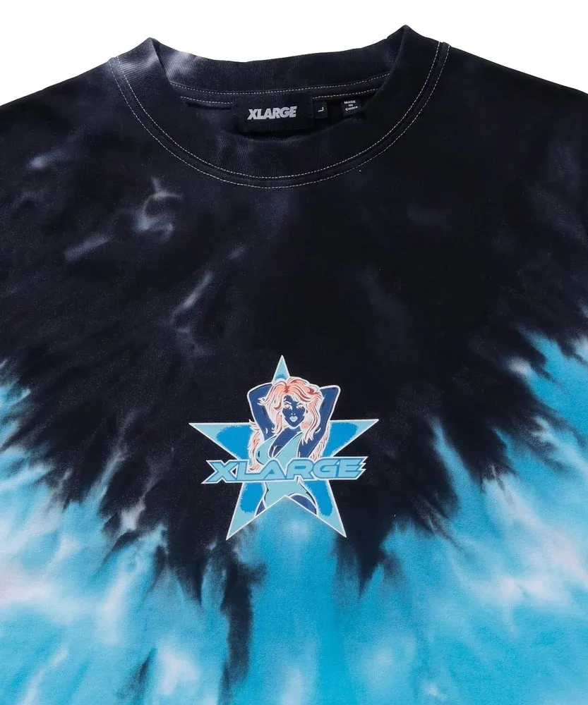 X-Large  |Crew Neck Unisex Street Style Tie-dye Plain Cotton