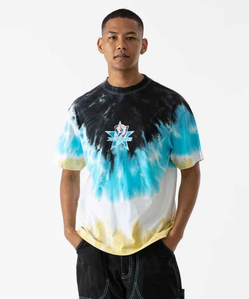 X-Large  |Crew Neck Unisex Street Style Tie-dye Plain Cotton