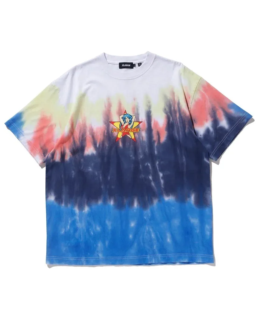 X-Large  |Crew Neck Unisex Street Style Tie-dye Plain Cotton