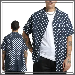 X-Large  |Dots Street Style Short Sleeves Logo Skater Style Shirts