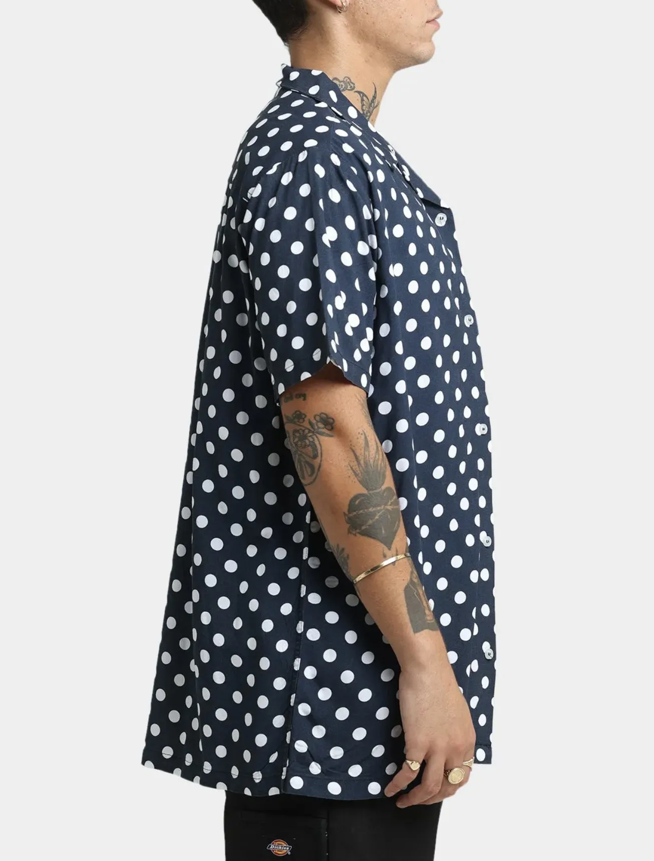 X-Large  |Dots Street Style Short Sleeves Logo Skater Style Shirts