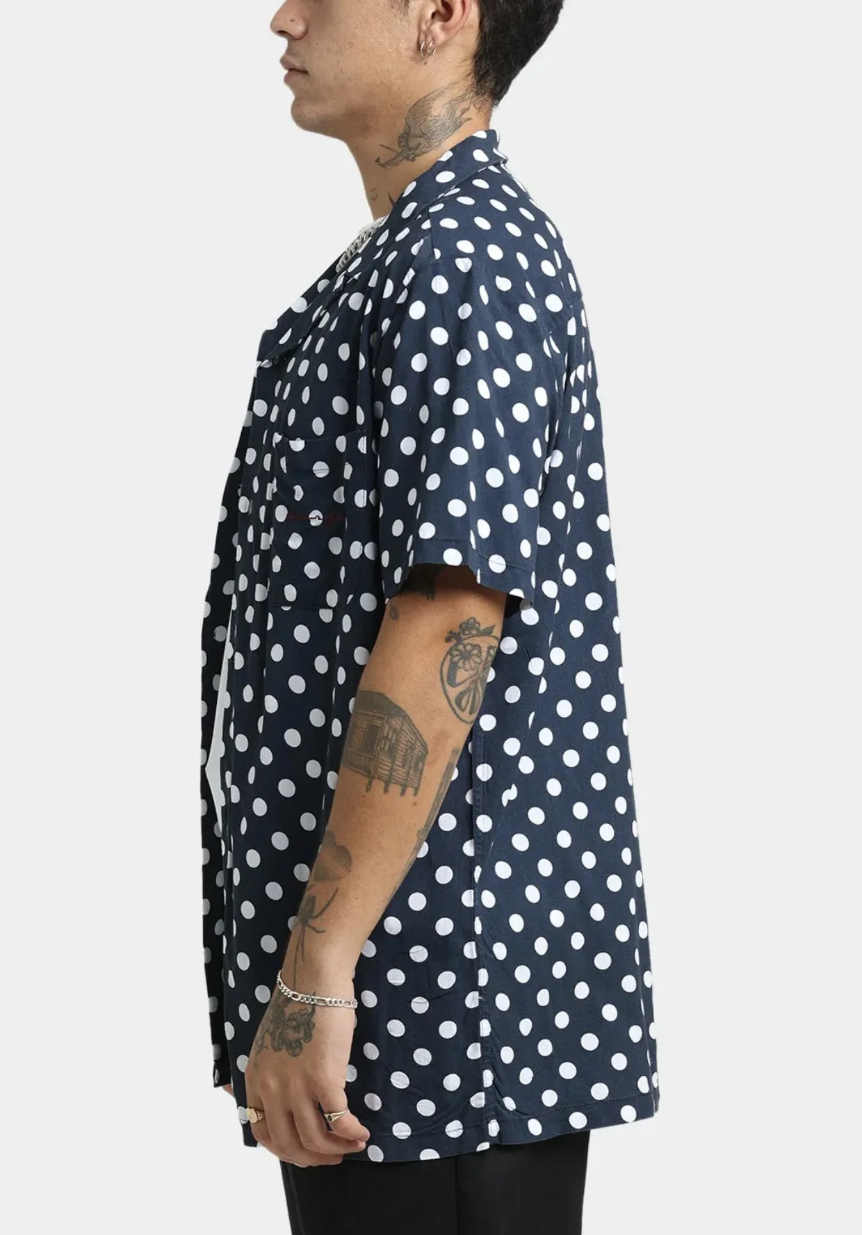 X-Large  |Dots Street Style Short Sleeves Logo Skater Style Shirts