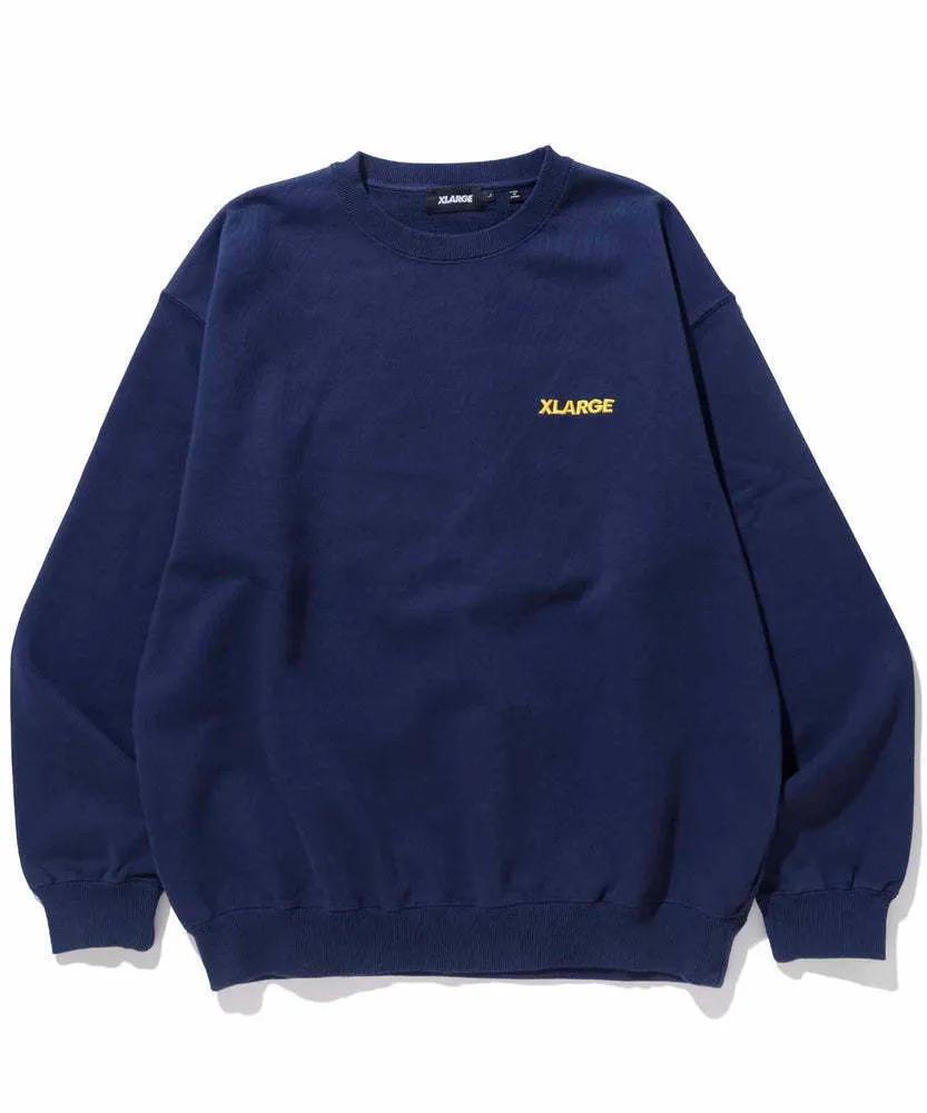 X-Large  |Street Style Long Sleeves Plain Cotton Logo Sweatshirts