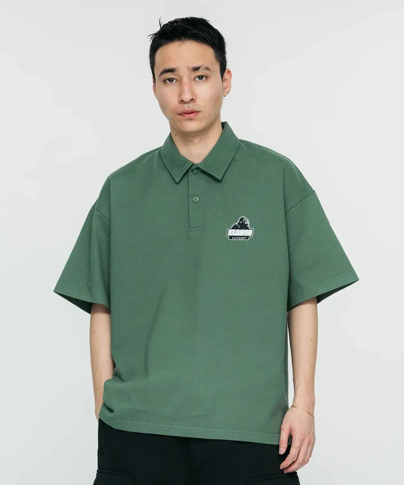 X-Large  |Unisex Street Style Plain Cotton Short Sleeves Polos