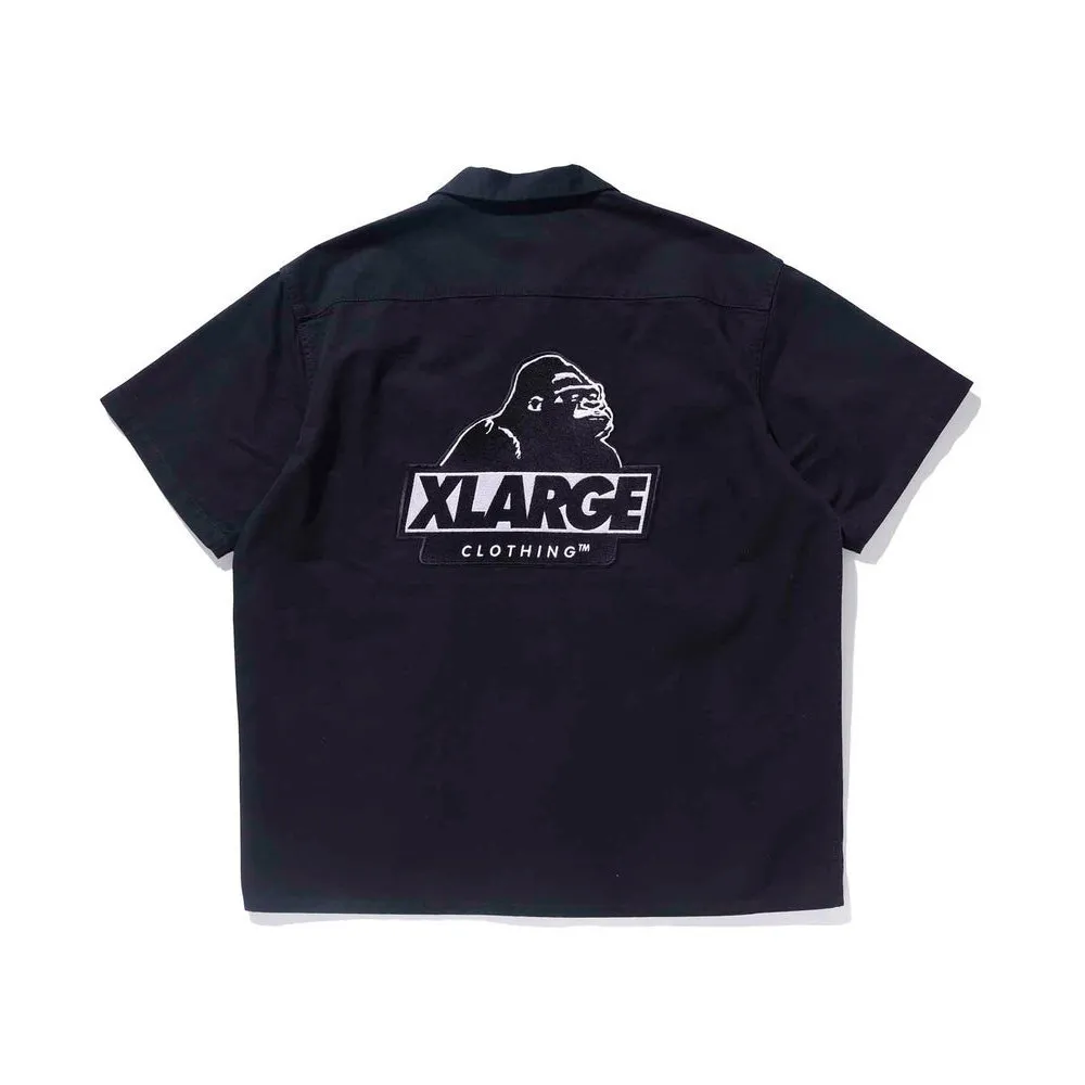 X-Large  |Unisex Street Style Plain Short Sleeves Logo Shirts