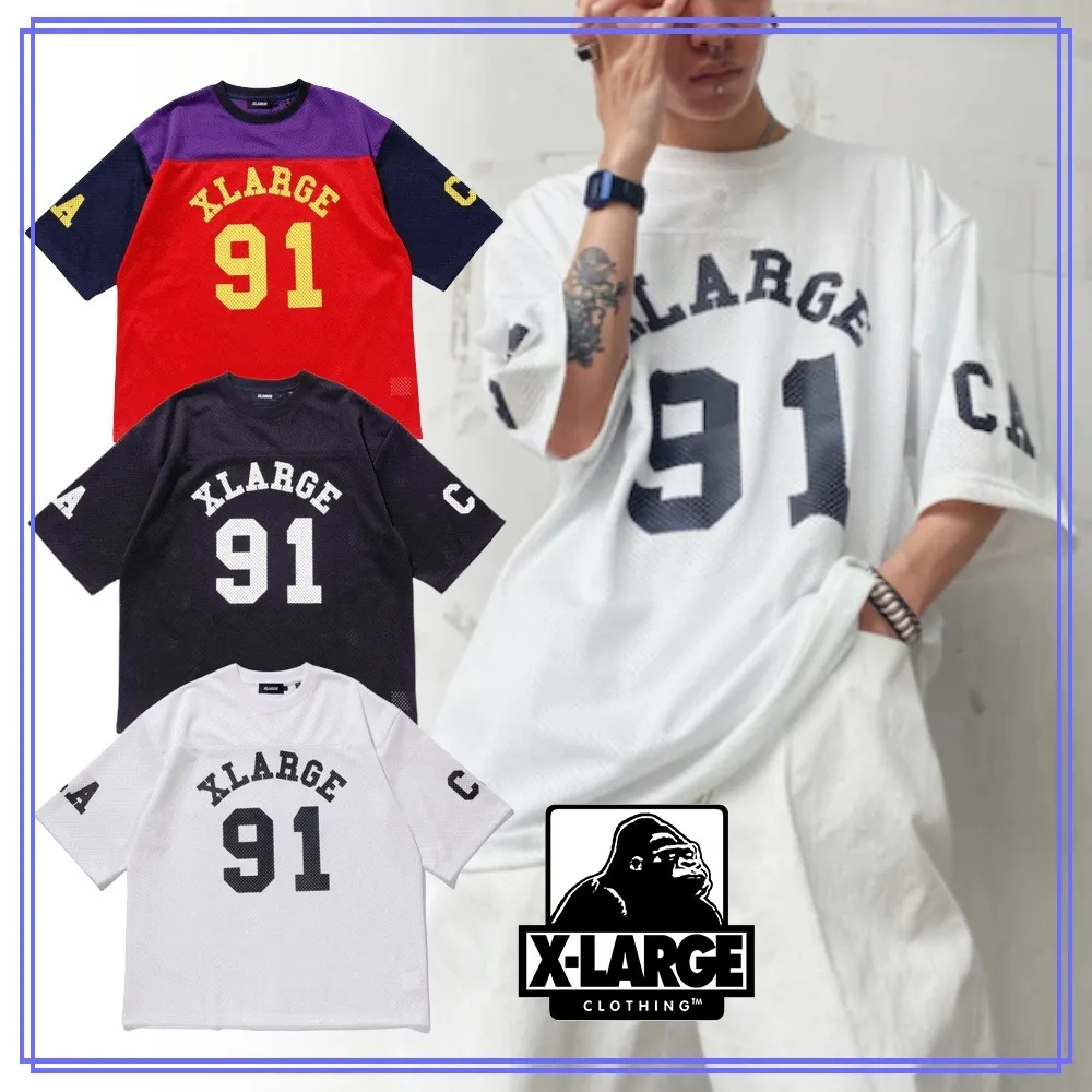 X-Large  |Unisex Street Style Plain Short Sleeves Logo T-Shirts