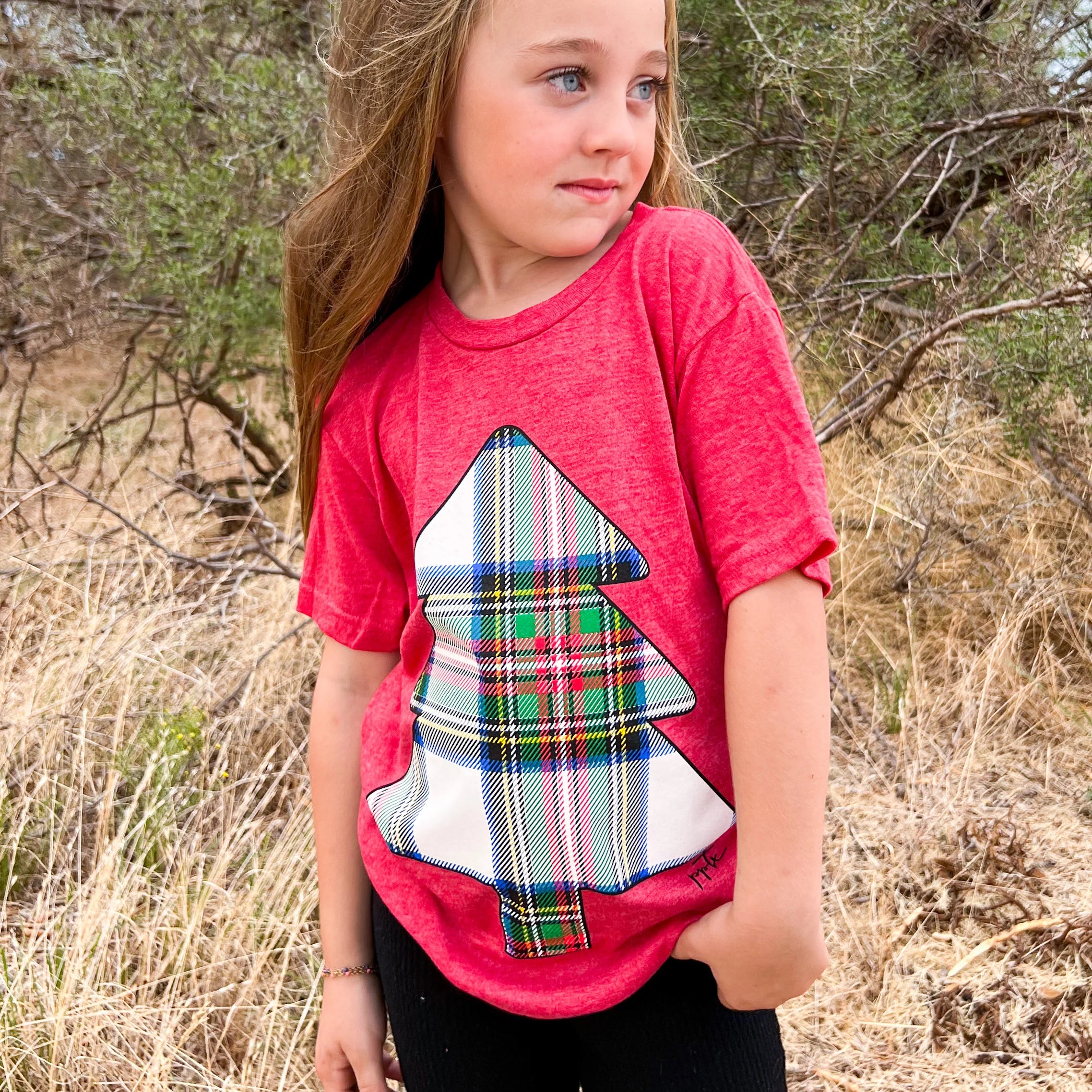 Youth Plaid Tree Tee