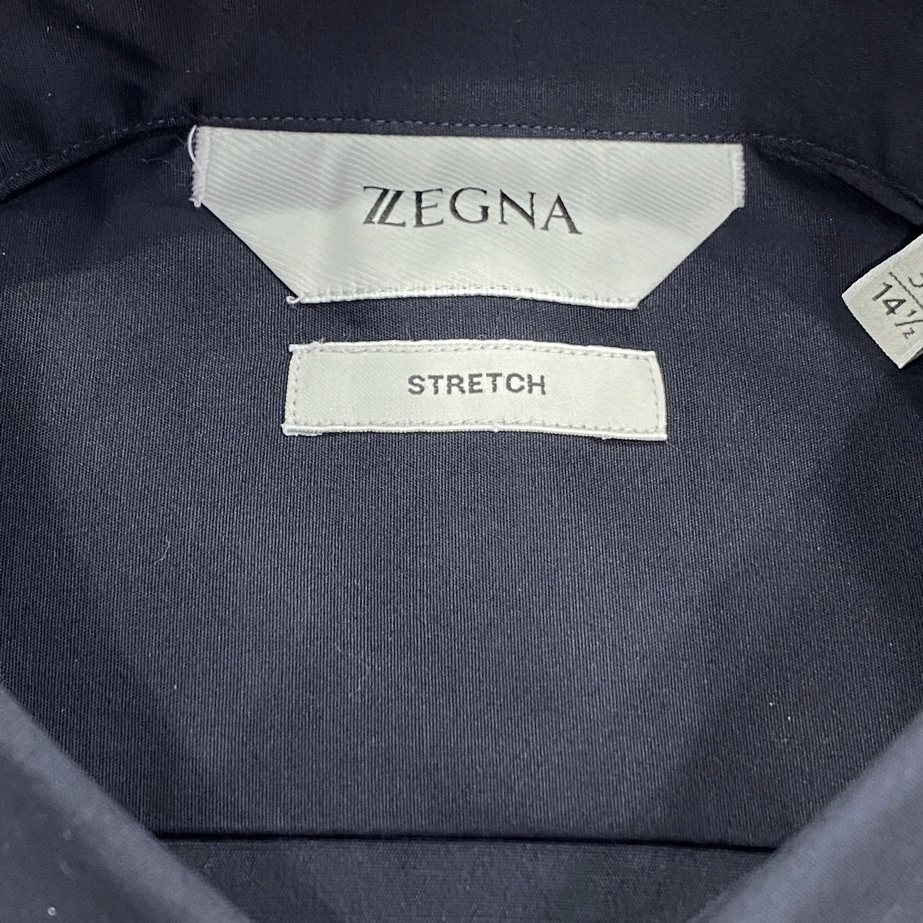 ZZegna Navy French Cuff Shirt